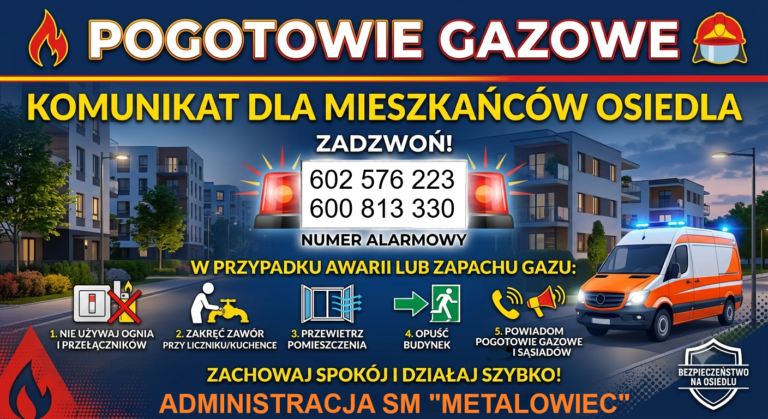 WAŻNA INFORMACJA DOTYCZĄCA GAZU